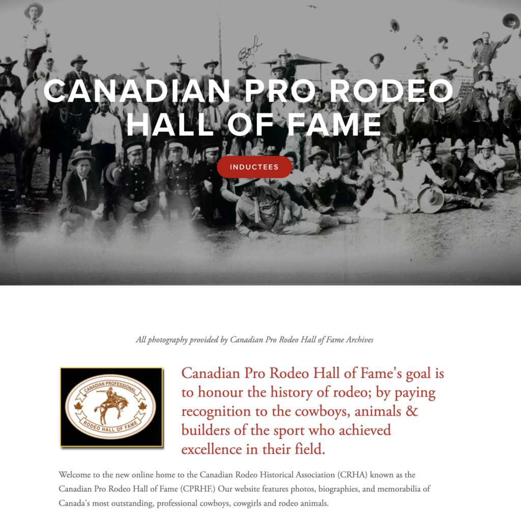 screenshot of CPRA Hall of Fame website